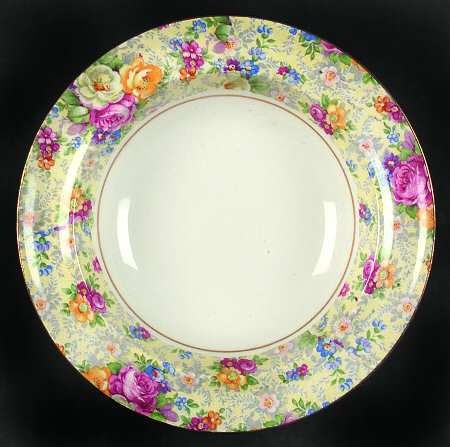 Rose Time Rim Fruit/Dessert (Sauce) Bowl