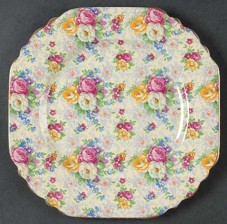 Rose Time Square Luncheon Plate by Lord Nelson