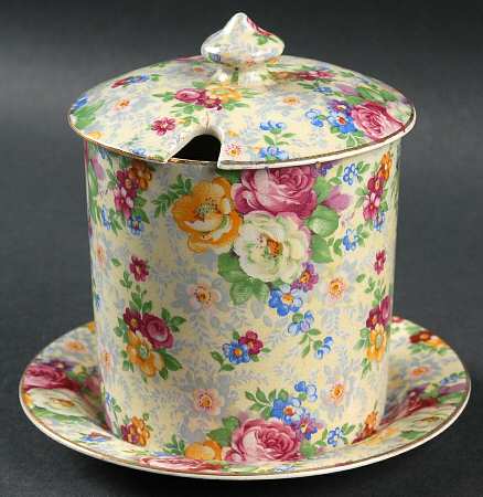 Rose Time Jam/Jelly & Lid W/Underplate