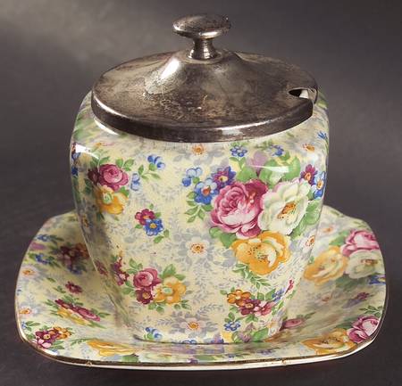 Rose Time Jam/Jelly & Metal Lid w/Underplate