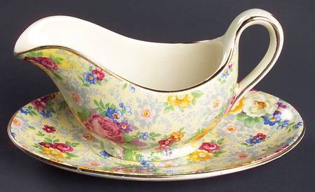 Rose Time Individual Gravy Boat & Plate