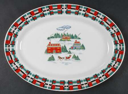 Christmas At Home 14" Oval Serving Platter