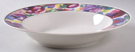 Floral Mist Rim Soup Bowl