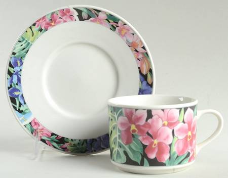 Tiona Flat Cup & Saucer Set by Lynn's China
