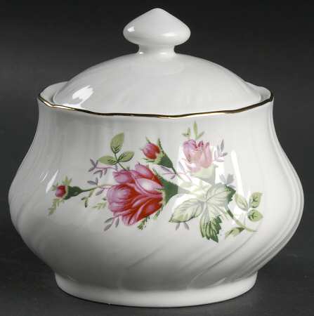 Victorian Rose Sugar Bowl & Lid