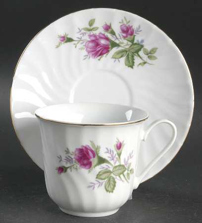Victorian Rose Flat Cup & Saucer Set