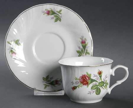 Victorian Rose Flat Cup & Saucer Set