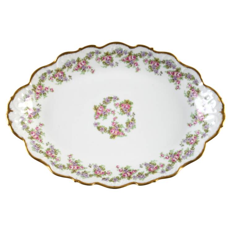 Bridal Wreath 11" Oval Serving Platter