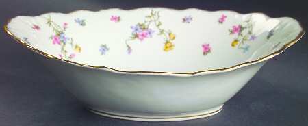 Violets 10" Oval Vegetable Bowl