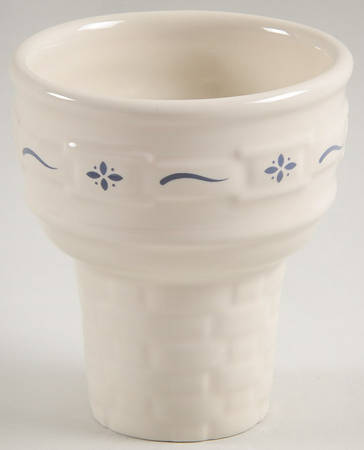 Woven Traditions Classic Blue Ice Cream Cone Shaped Dish
