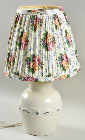 Woven Traditions Classic Blue 14" Electric Lamp & Shade