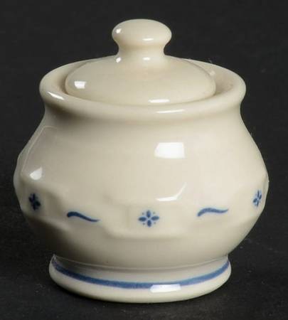 Woven Traditions Classic Blue Miniature Sugar Bowl & Lid