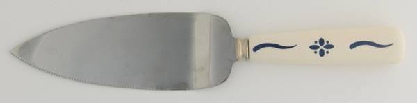 Woven Traditions Classic Blue Pie & Cake Server with Stainless Blade