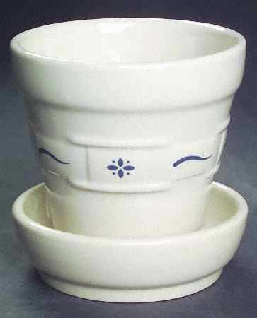 Woven Traditions Classic Blue 3" Flower Pot & Underplate