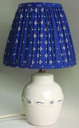 Woven Traditions Classic Blue 14" Electric Lamp & Shade
