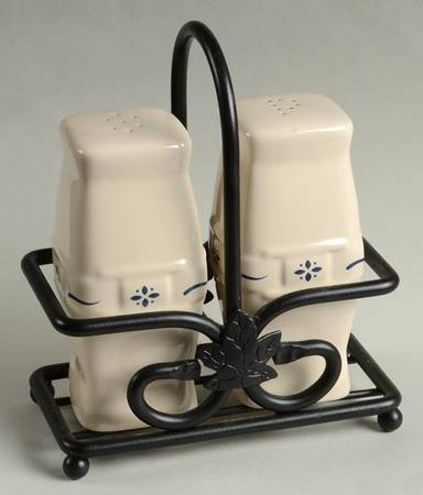 Woven Traditions Classic Blue Salt & Pepper w/Metal Stand (SAPM2)