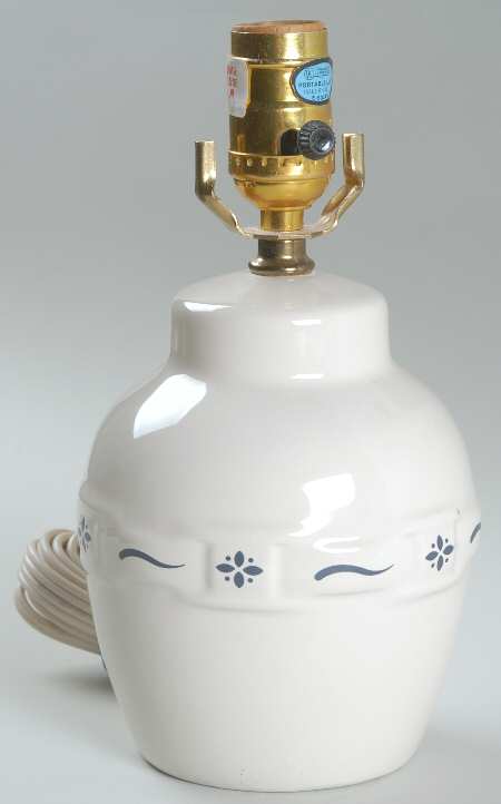 Woven Traditions Classic Blue 15" Electric Lamp No Shade