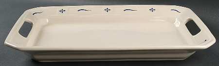 Woven Traditions Classic Blue 17" Handled Tray