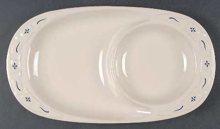 Woven Traditions Classic Blue Oval Snack Tray