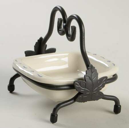 Woven Traditions Classic Blue 3" Miniature Square Baker W/ Metal Stand