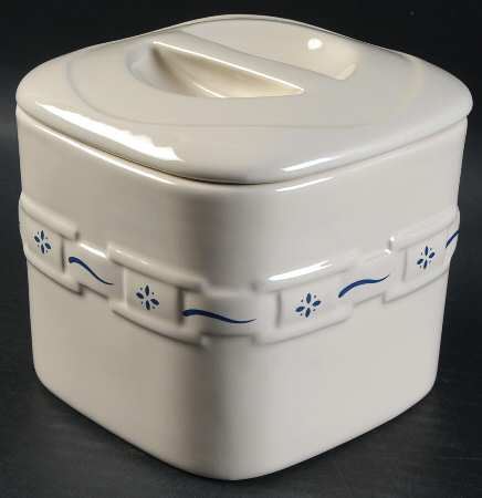 Woven Traditions Classic Blue Small Square Canister & Lid