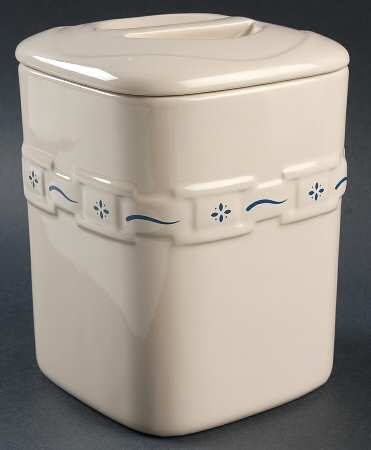 Woven Traditions Classic Blue Medium Square Canister & Lid