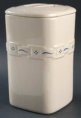 Woven Traditions Classic Blue Large Square Canister & Lid