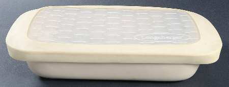 Woven Traditions Classic Blue 13" Rectangular Baker w/Plastic Lid