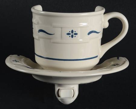 Woven Traditions Classic Blue 4 3/8"-4 5/8" Night Light/Cup & Saucer HC