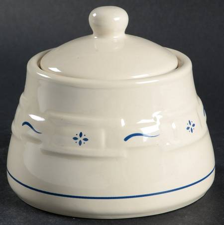 Woven Traditions Classic Blue Sugar Bowl & Lid
