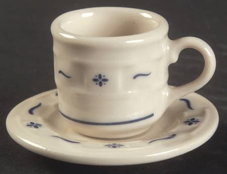 Woven Traditions Classic Blue Miniature Cup and Saucer Set