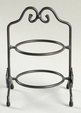 Woven Traditions Classic Blue 2 Tier Metal Stand for Miniature Pie Plates