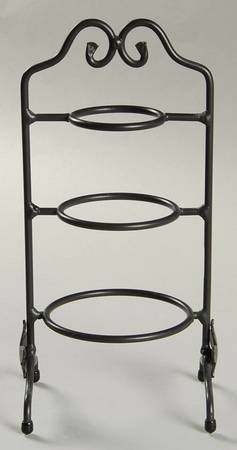 Woven Traditions Classic Blue 3 Tier Metal Stand for Miniature Mixing Bowls
