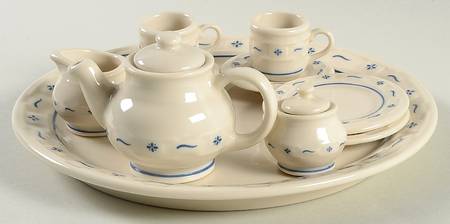 Woven Traditions Classic Blue (12 Piece) Miature Tea Set