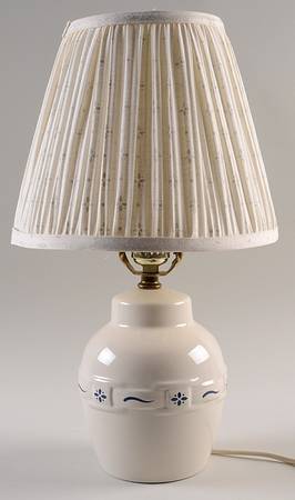 Woven Traditions Classic Blue 15" Electric Lamp & Shade
