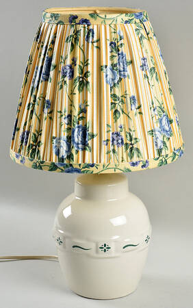 Woven Traditions Heritage Green 14" Electric Lamp & Shade