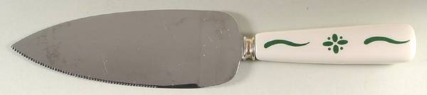 Woven Traditions Heritage Green Pie & Cake Server with Stainless Blade