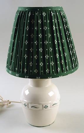 Woven Traditions Heritage Green 15" Electric Lamp & Shade