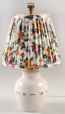 Woven Traditions Heritage Green 15" Electric Lamp & Shade