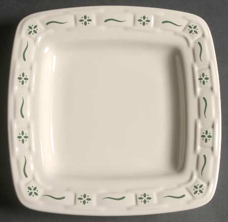 Woven Traditions Heritage Green Square Bread & Butter Plate