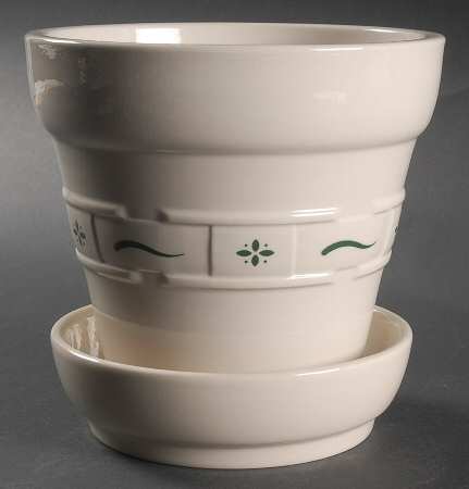 Woven Traditions Heritage Green 6" Flower Pot & Underplate