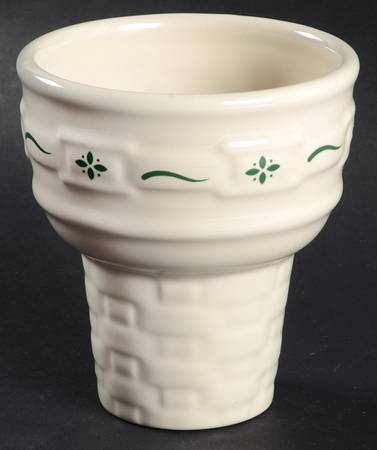 Woven Traditions Heritage Green Ice Cream Cone Shaped Dish