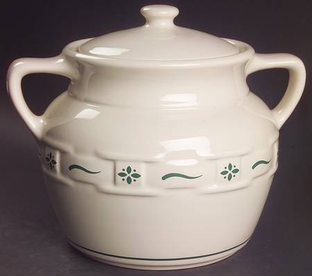 Woven Traditions Heritage Green Cookie Jar & Lid