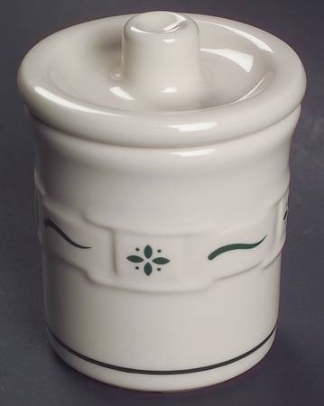 Woven Traditions Heritage Green Condiment Jar & Lid