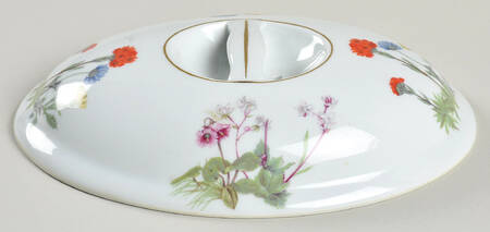 Wild Flower Lid for 2 Quart Oval Covered Casserole