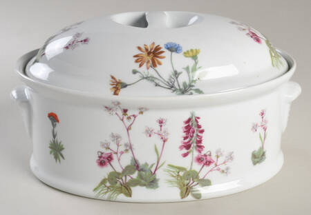 Wild Flower 2 Quart Oval Covered Casserole