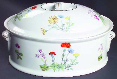 Wild Flower 2.5 Qt Oval Covered Casserole