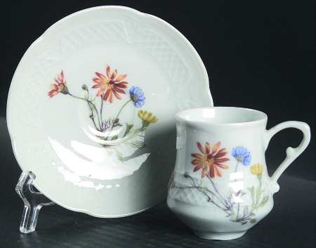 Wild Flower Flat Demitasse Cup & Saucer Set