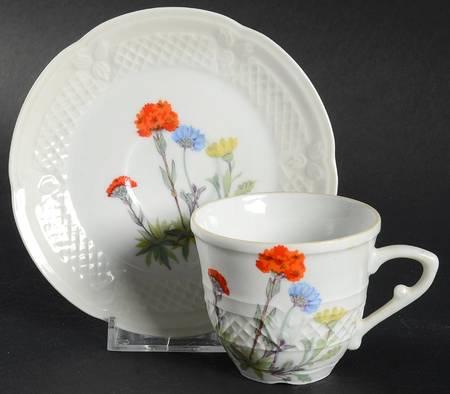 Wild Flower Flat Demitasse Cup & Saucer Set