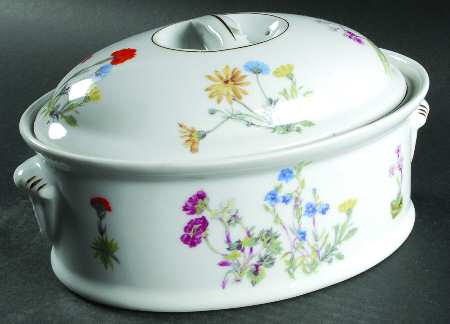 Wild Flower 2.5 Quart Oval Covered Casserole